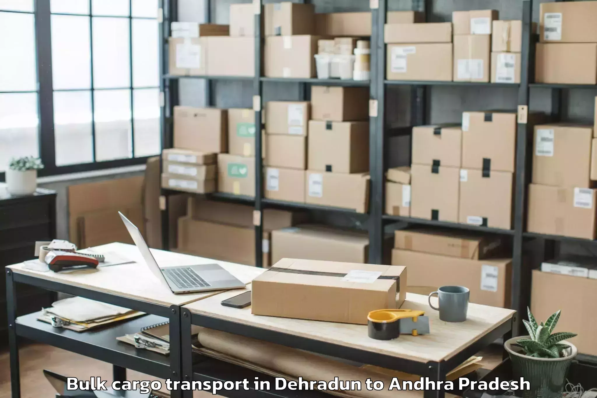 Book Dehradun to Pedapudi Bulk Cargo Transport